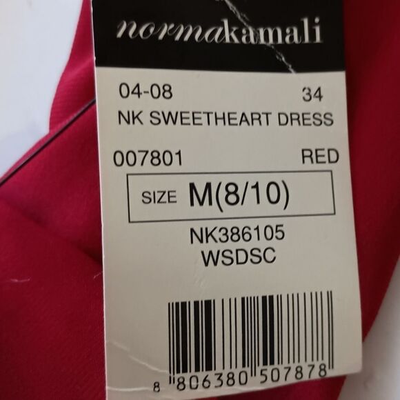 Norma Kamali Sweetheart Dress M True Wrap Red Slinky Knit Long Sleeve NEW Flowy. - Picture 8 of 16